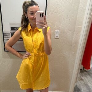 Derek Lam Sunny Yellow Sleeveless Button-Front Mini Dress